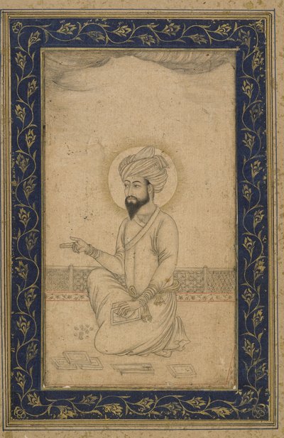Kaiser Babur, losgelöstes Albumfolio, spätes 19. Jahrhundert von Mughal School